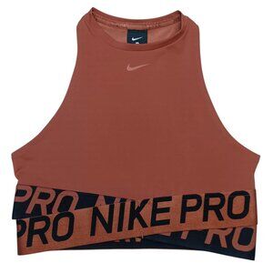 Nike Pro Intertwist 2 Crop Top Size MEDIUM Dusty Peach
